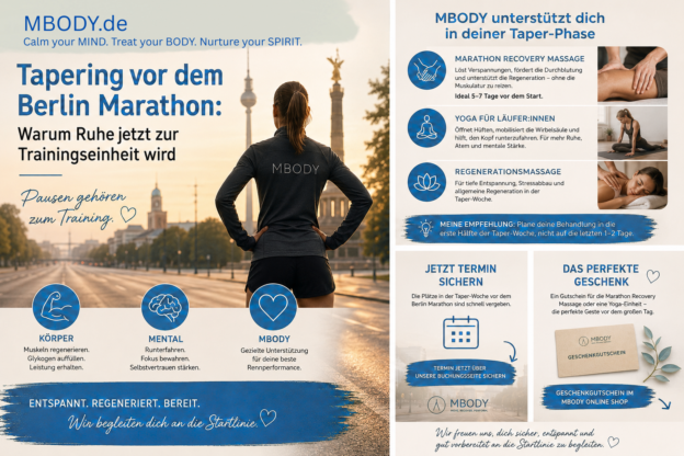 Läuferin bei der Regeneration vor dem Berlin Marathon - MBODY Berlin