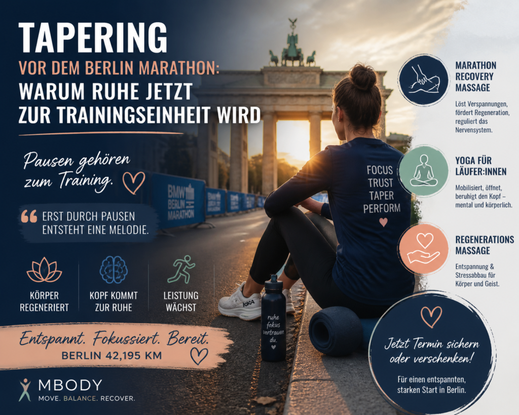 Läuferin bei der Regeneration vor dem Berlin Marathon - MBODY Berlin